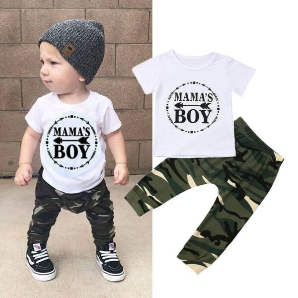 Summer  Boy Clothes Cotton T-Shirt Pants - Image 2