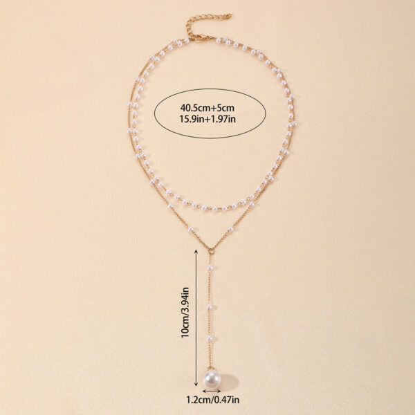 Pearl Double Layer Twin Pearl Necklace - Image 3