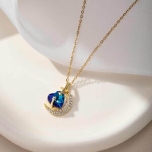 Titanium Steel Color Retaining Star And Moon With Stylish Pendant Necklace