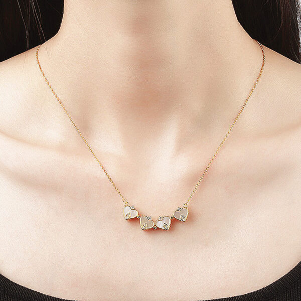 Net Red Clover Enamel Necklace Female - Image 6